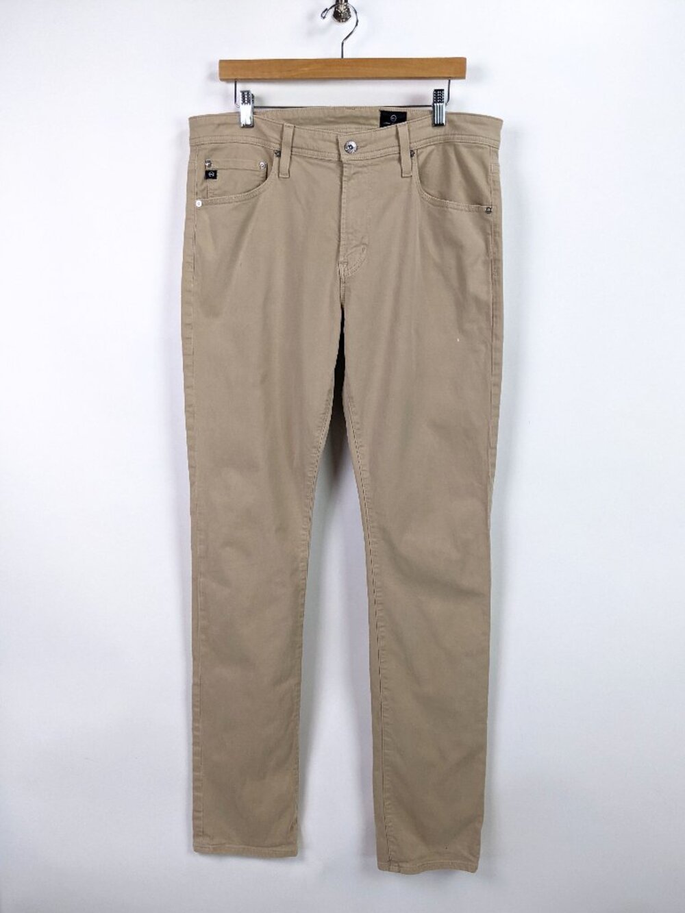 AG The Everett Slim Straight Chino Pants in Beige Mens 34x36
